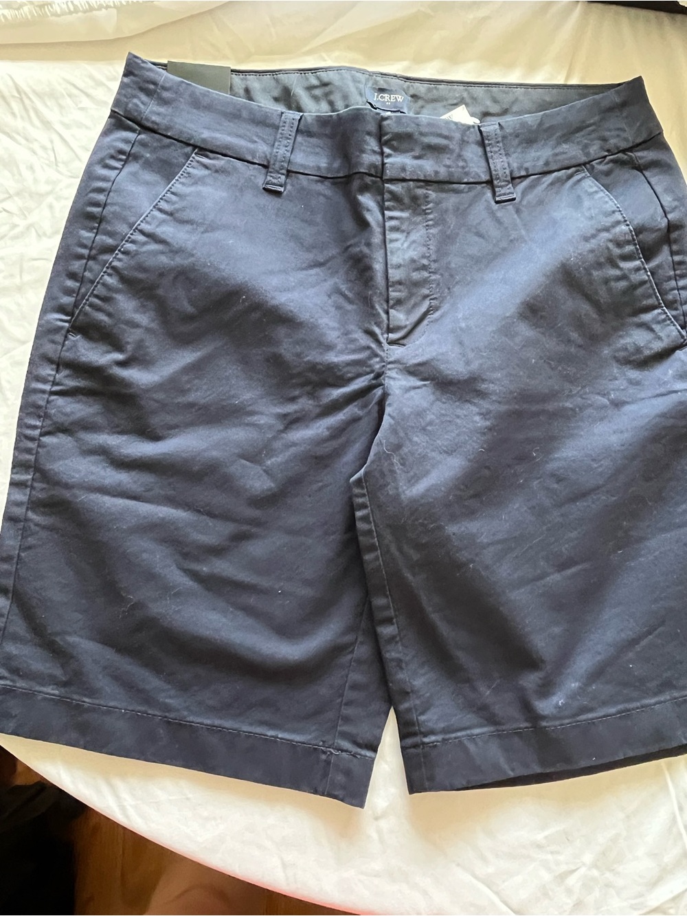 J. Crew Women’s Navy Flat-Front Chino Bermuda Shorts 9” Size 4 NWT